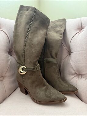 Universal Thread Brown Suede Knee-High Heeled Boots